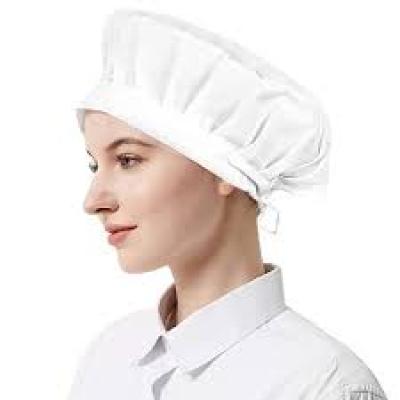 White Chefs Cap Big ( With Straps)